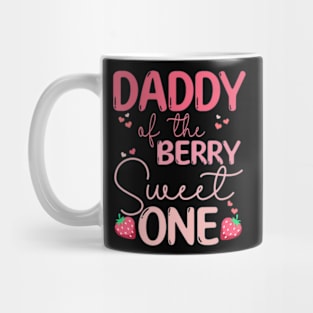 Daddy Of The Berry Sweet One Strawberry First Birthday Mug